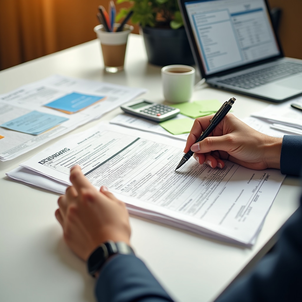 Carefully organizing and completing official government forms